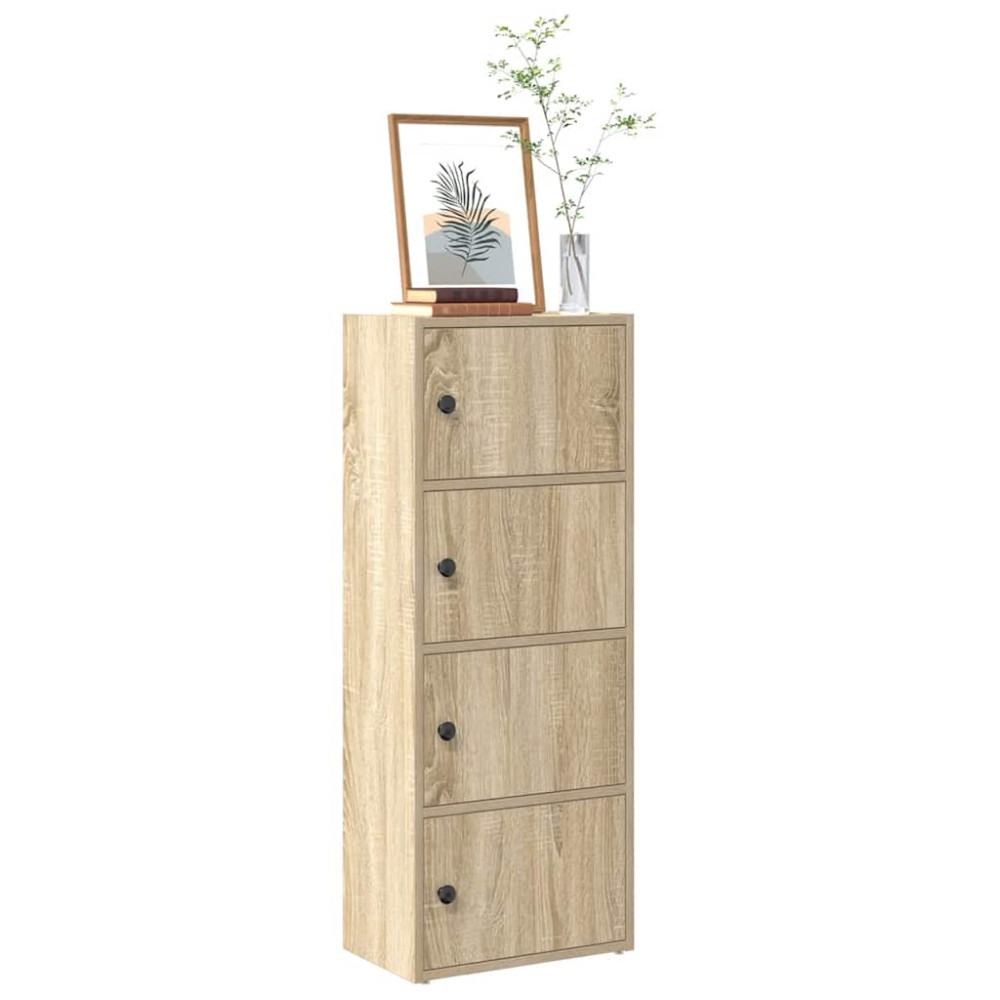 Produktbild för Bokhylla betonggrå 40x24x102 cm konstruerat trä
