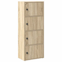 Produktbild för Bokhylla betonggrå 40x24x102 cm konstruerat trä