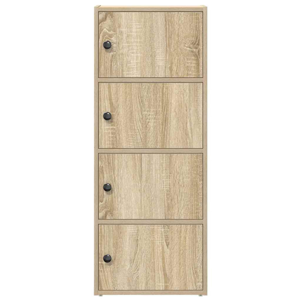 Produktbild för Bokhylla betonggrå 40x24x102 cm konstruerat trä