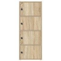 Produktbild för Bokhylla betonggrå 40x24x102 cm konstruerat trä