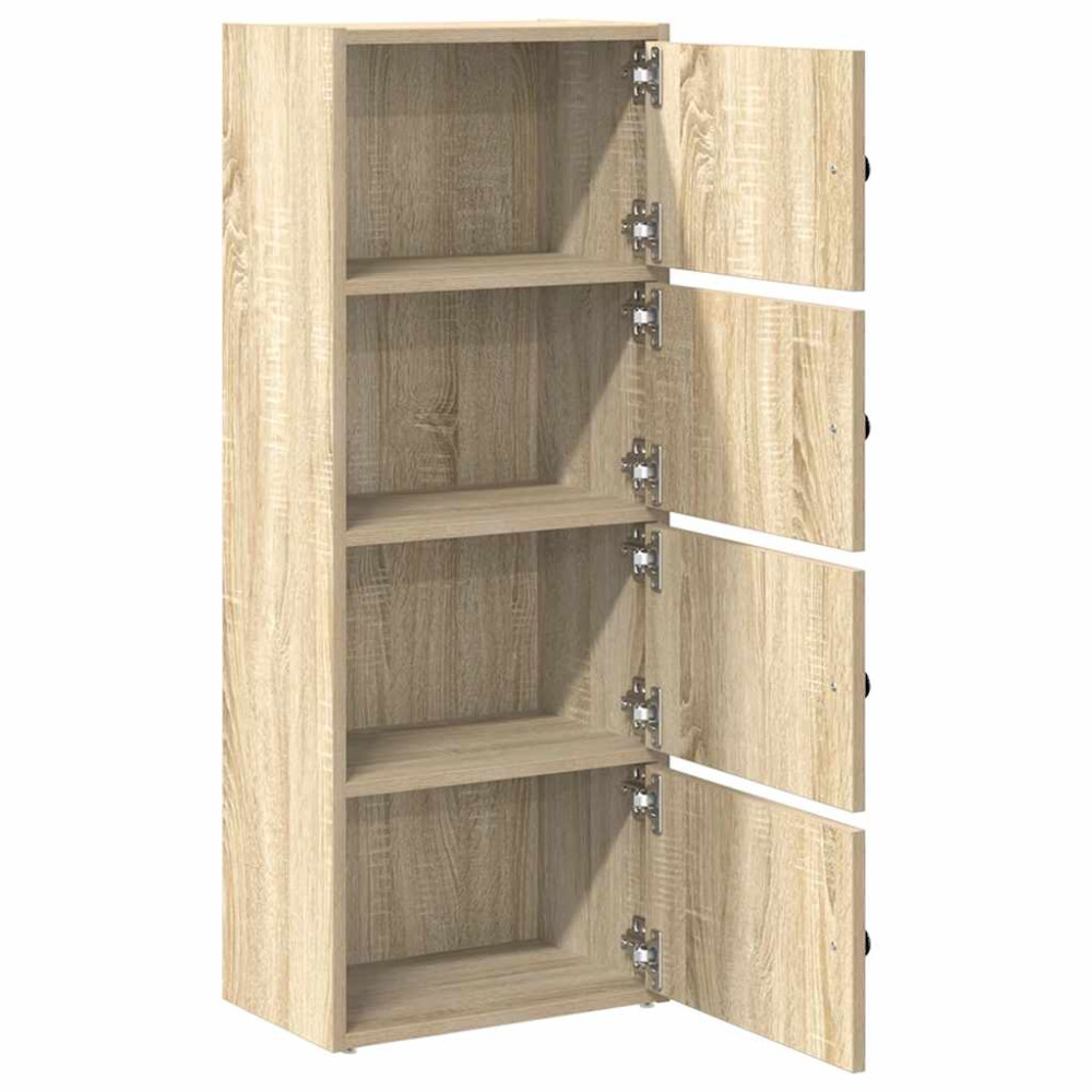 Produktbild för Bokhylla betonggrå 40x24x102 cm konstruerat trä