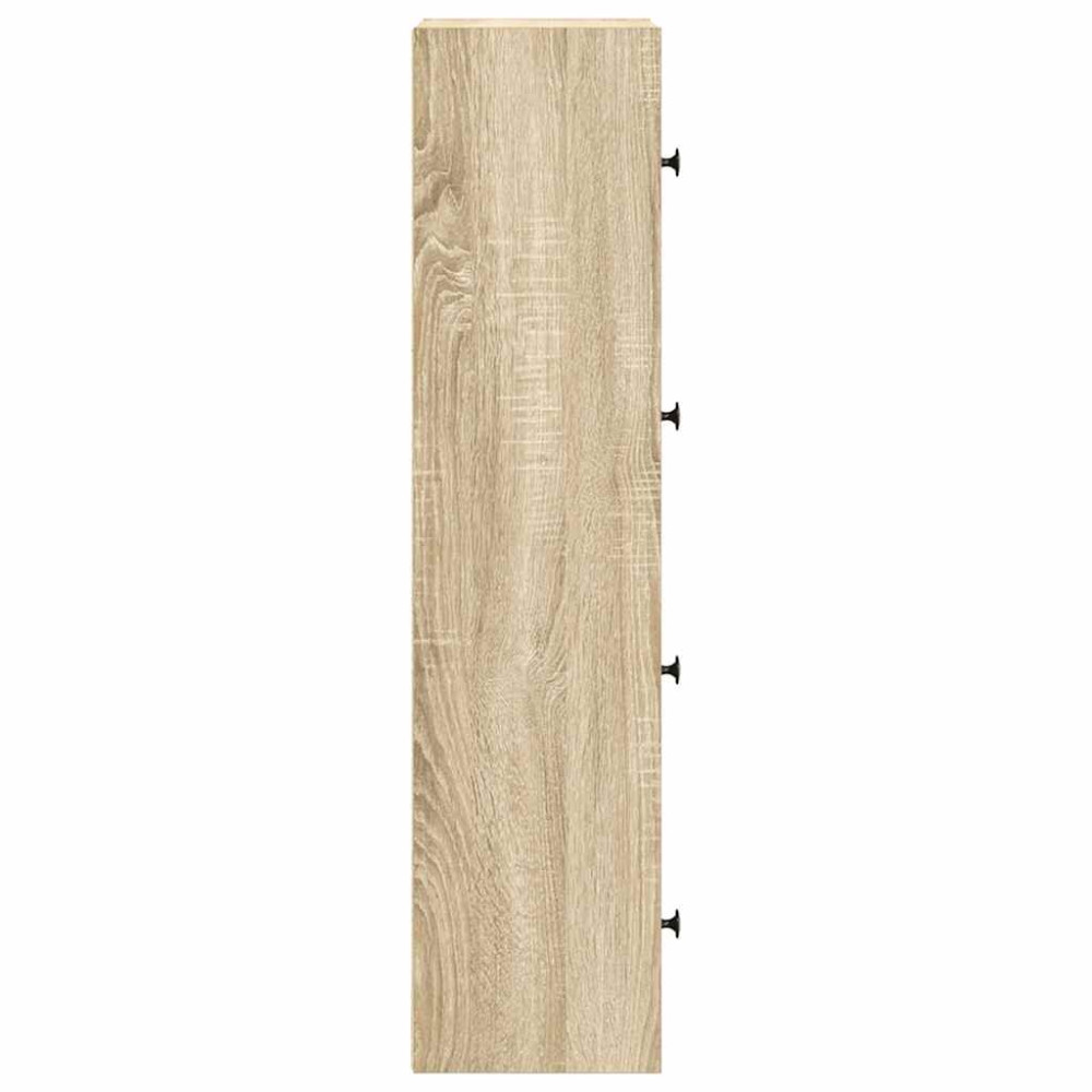 Produktbild för Bokhylla betonggrå 40x24x102 cm konstruerat trä