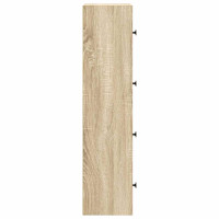 Produktbild för Bokhylla betonggrå 40x24x102 cm konstruerat trä