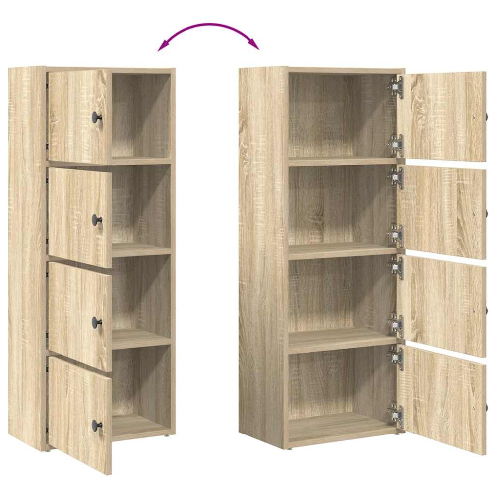 Produktbild för Bokhylla betonggrå 40x24x102 cm konstruerat trä