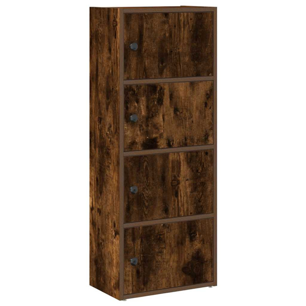 Produktbild för Bokhylla rökfärgad ek 40x24x102 cm konstruerat trä