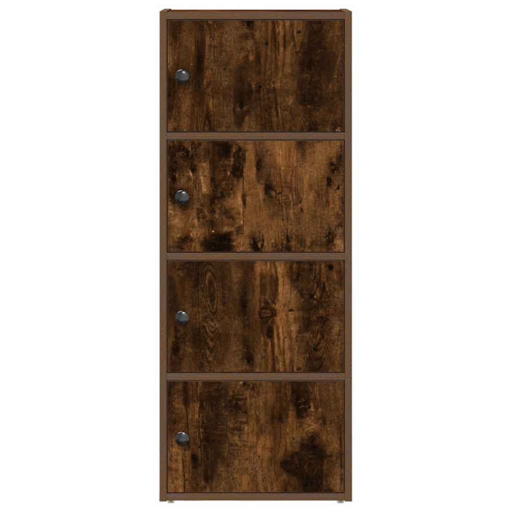 Produktbild för Bokhylla rökfärgad ek 40x24x102 cm konstruerat trä