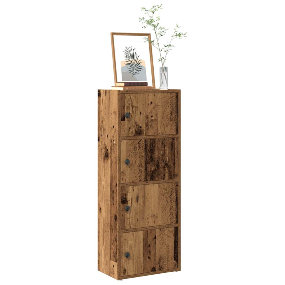 Produktbild för Bokhylla åldrat trä 40x24x102 cm konstruerat trä