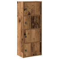 Produktbild för Bokhylla åldrat trä 40x24x102 cm konstruerat trä