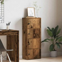 Produktbild för Bokhylla åldrat trä 40x24x102 cm konstruerat trä