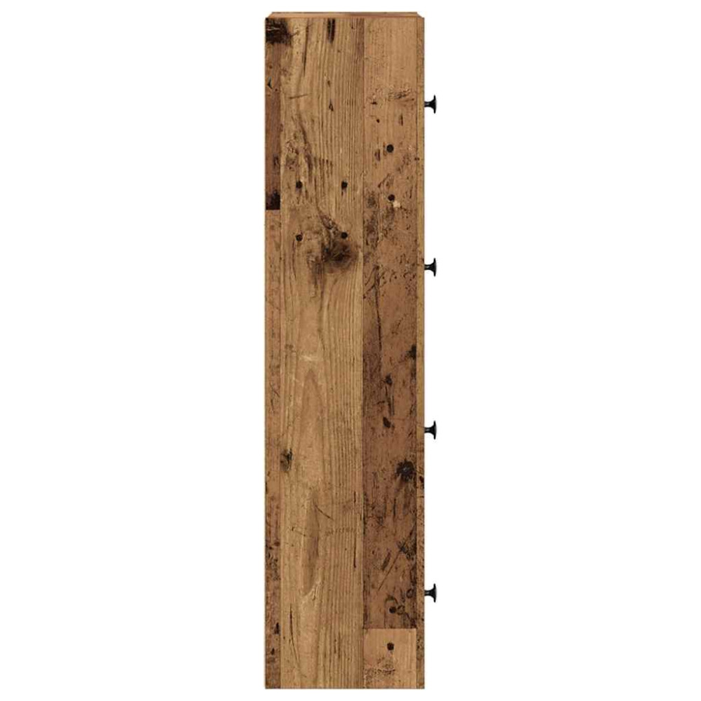 Produktbild för Bokhylla åldrat trä 40x24x102 cm konstruerat trä
