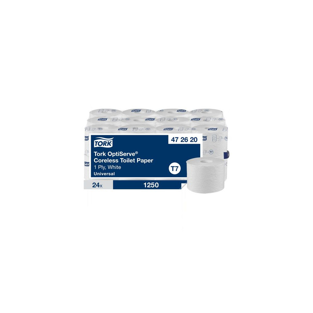 Produktbild för Toalettpapper TORK Uni T7 1-lag 24/krt
