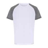 Tri Dri Mens TriDri® Contrast Sleeve Performance T-shirt White/Black Melange