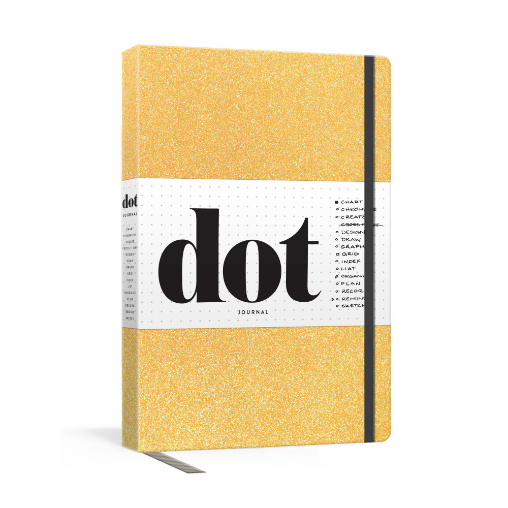 Produktbild för Dot Journal (Gold): A dotted, blank journal for list-making, journaling, goal-setting: 256 pages with elastic closure and ribbon marker (inbunden, eng)