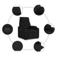 Produktbild för Elektrisk reclinerfåtölj med uppresningshjälp svart tyg
