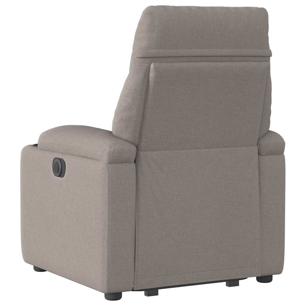 Produktbild för Elektrisk reclinerfåtölj med uppresningshjälp taupe tyg