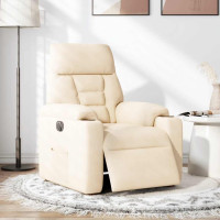 Produktbild för Elektrisk reclinerfåtölj beige mikrofibertyg