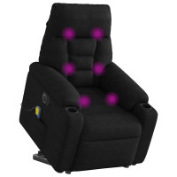 Produktbild för Elektrisk massagefåtölj med uppresningshjälp mikrofibertyg