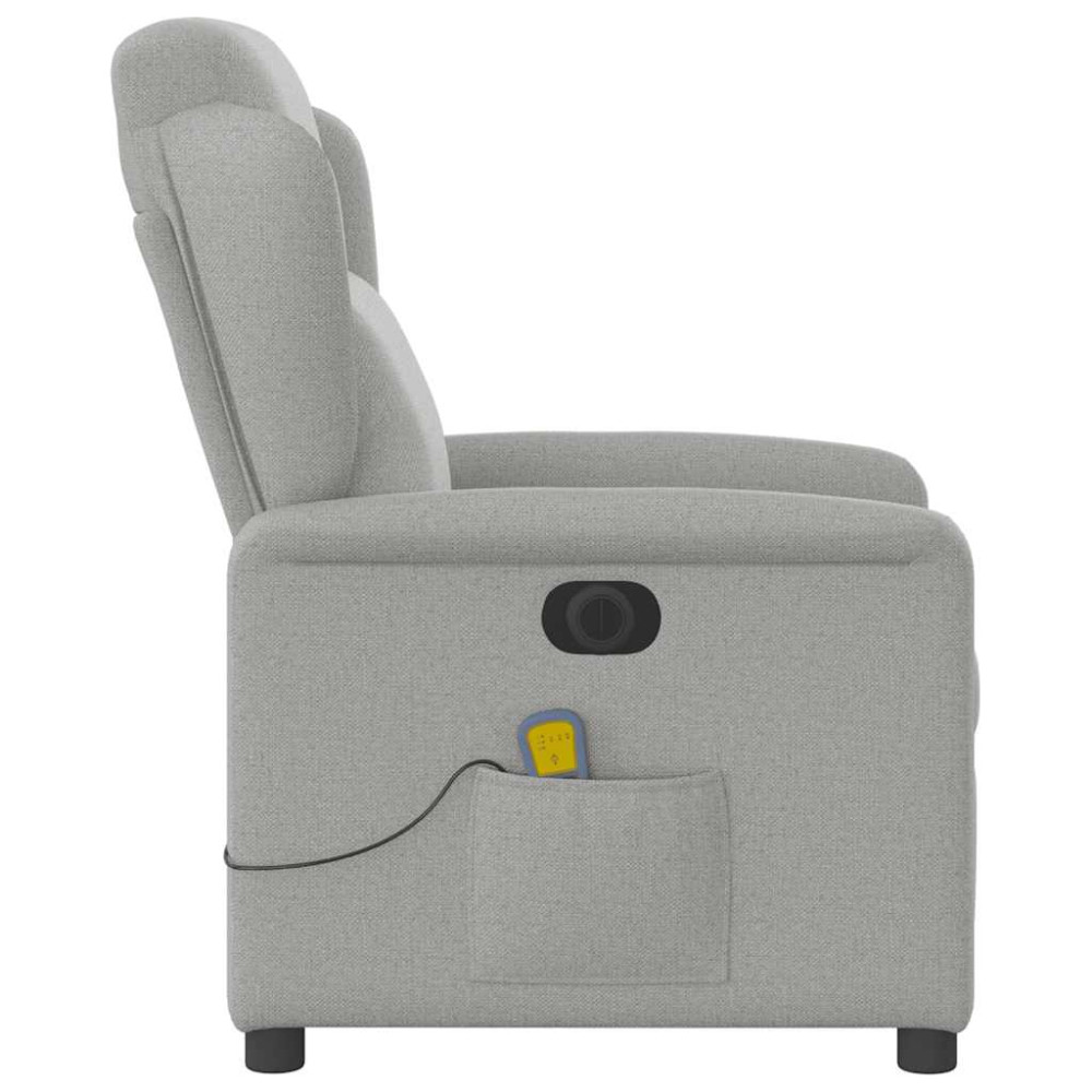 Produktbild för Elektrisk massagefåtölj molngrå tyg