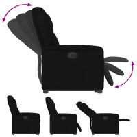 Produktbild för Elektrisk reclinerfåtölj med uppresningshjälp svart tyg