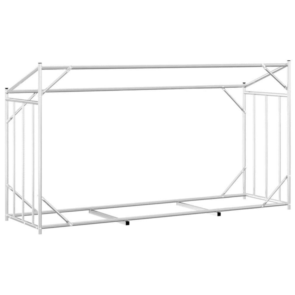 Produktbild för Vedställ med regnskydd 200,5x60,5x110,5 cm galvaniserat stål