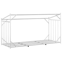 Produktbild för Vedställ med regnskydd 200,5x80,5x110,5 cm galvaniserat stål