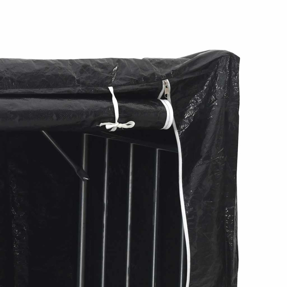 Produktbild för Vedställ med regnskydd 200,5x80,5x110,5 cm galvaniserat stål