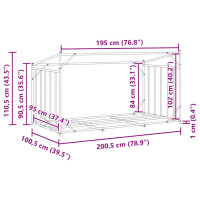 Produktbild för Vedställ med regnskydd 200,5x100,5x110,5 cm galvaniserat stål