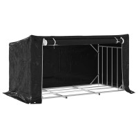 Produktbild för Vedställ med regnskydd 200,5x100,5x110,5 cm galvaniserat stål