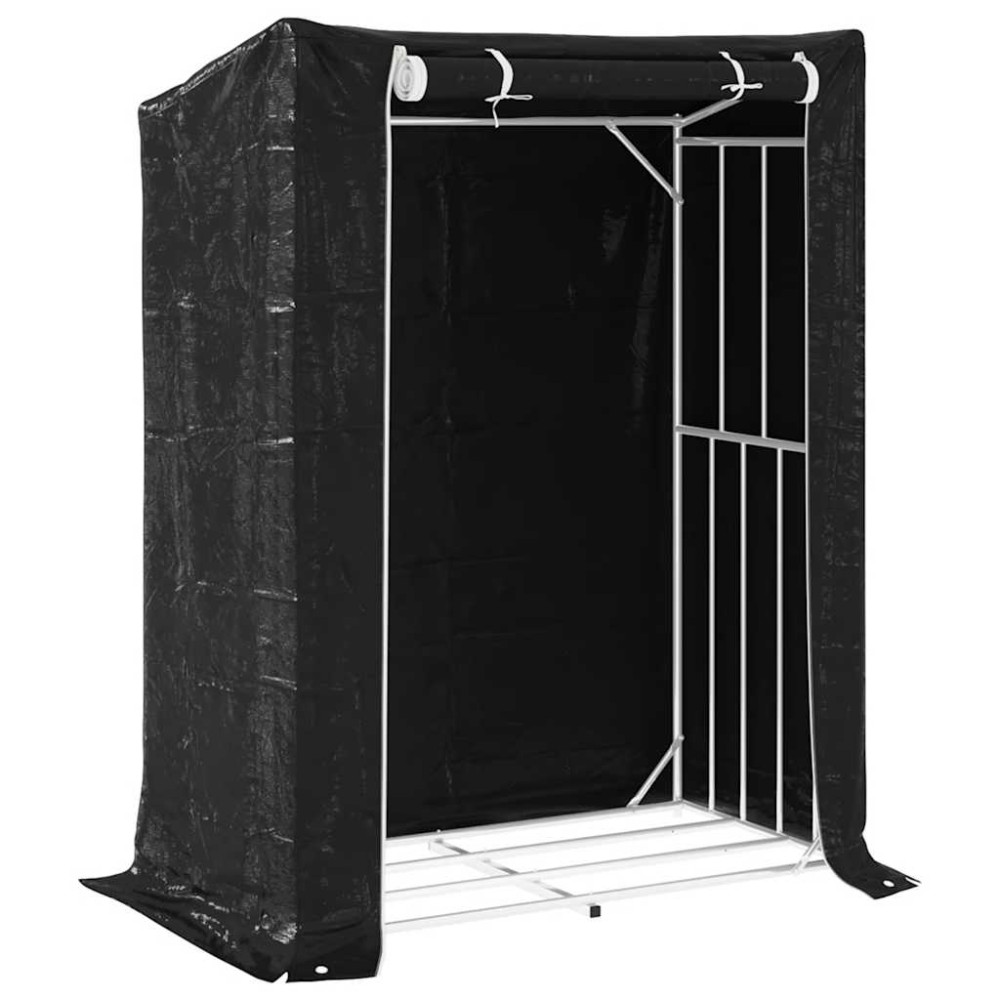Produktbild för Vedställ med regnskydd 150x80x200 cm galvaniserat stål