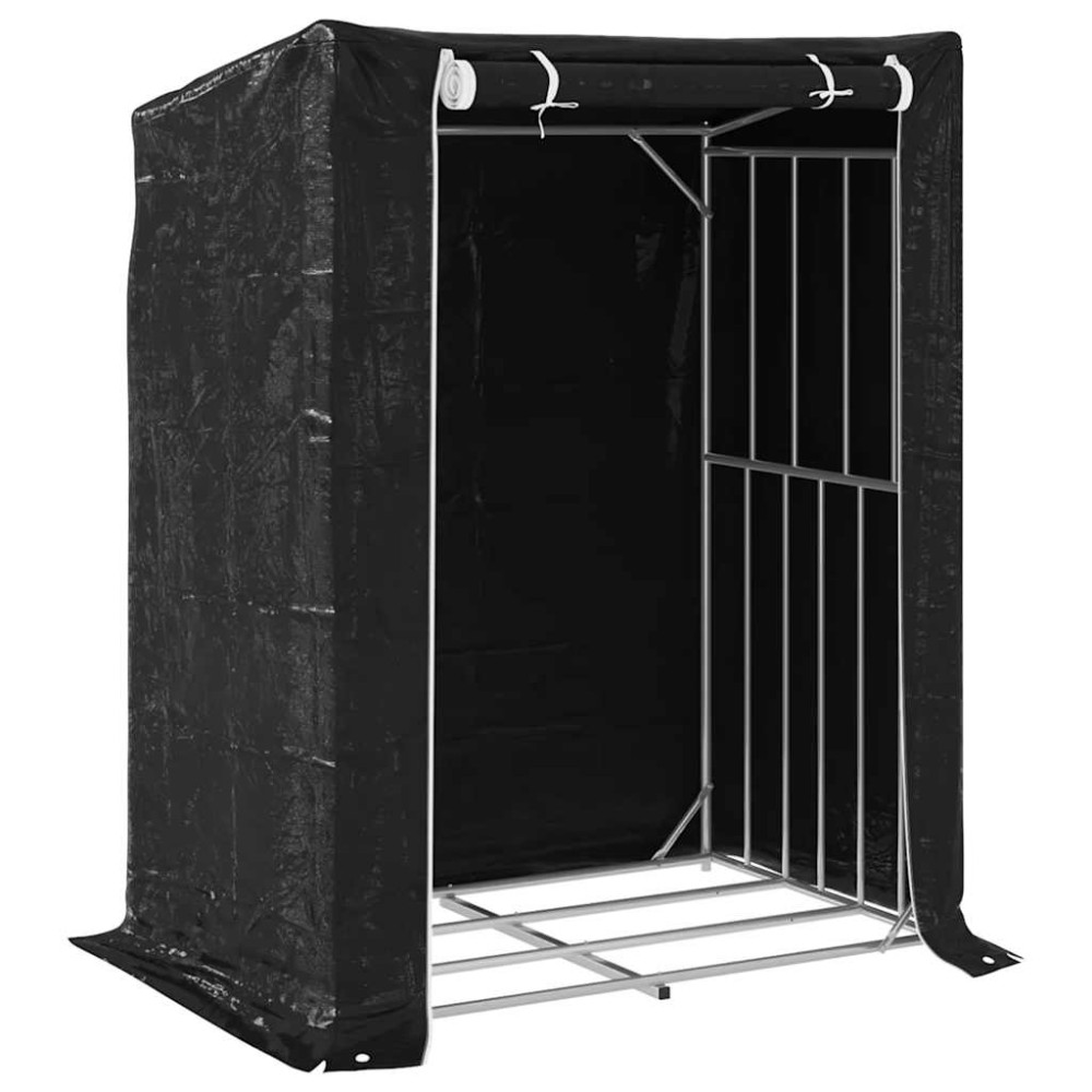Produktbild för Vedställ med regnskydd 150x100x200 cm galvaniserat stål