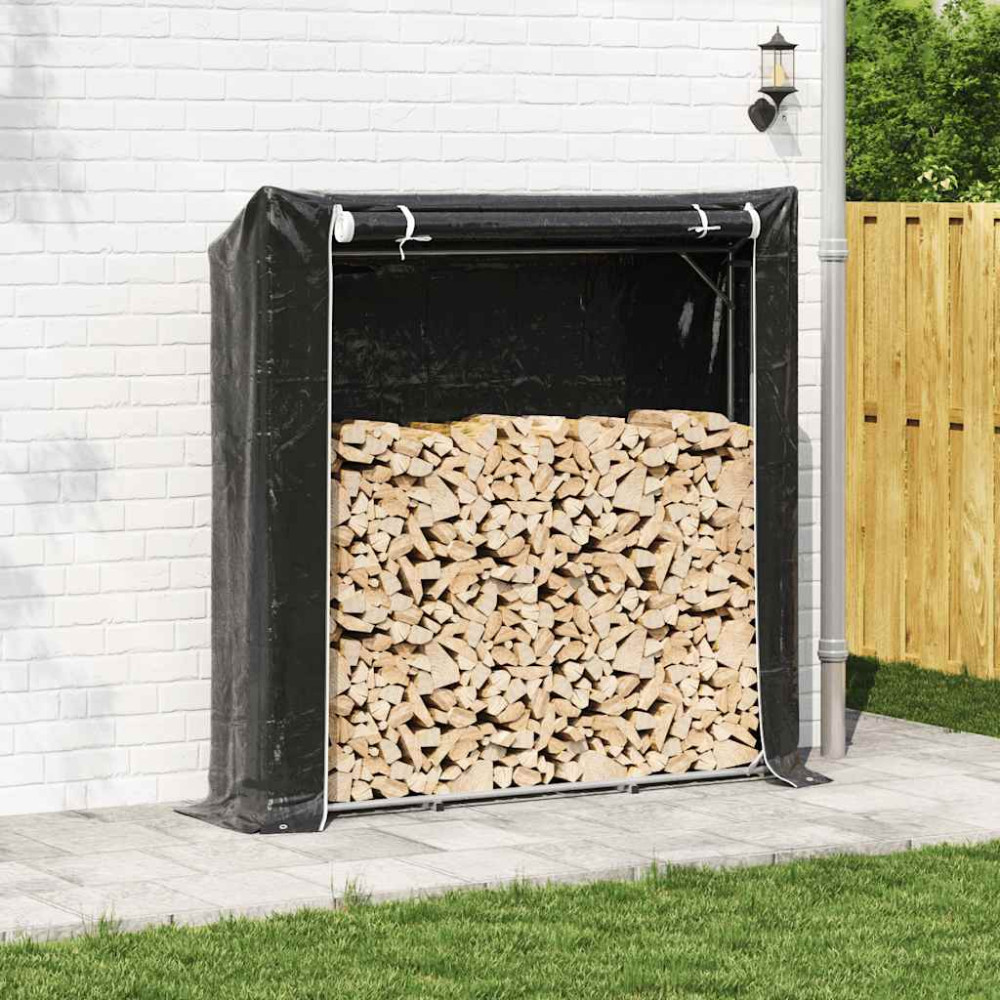 Produktbild för Vedställ med regnskydd 200x40x200 cm galvaniserat stål
