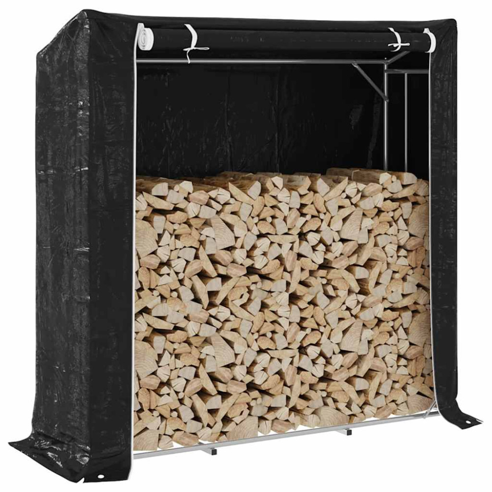 Produktbild för Vedställ med regnskydd 200x60x200 cm galvaniserat stål