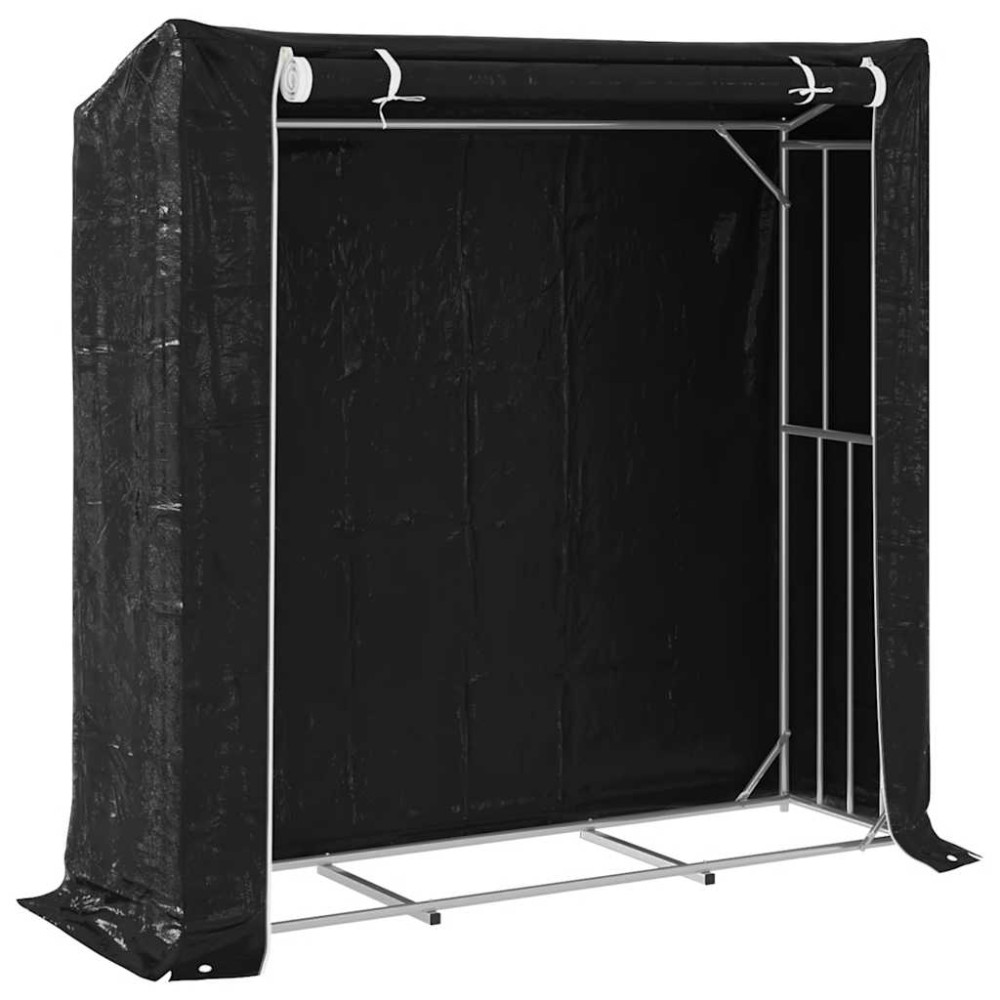 Produktbild för Vedställ med regnskydd 200x60x200 cm galvaniserat stål