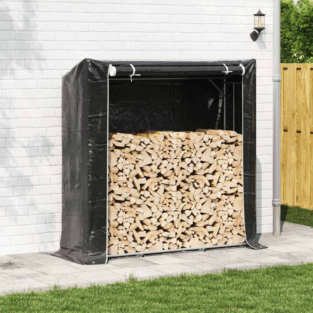 Produktbild för Vedställ med regnskydd 200x60x200 cm galvaniserat stål