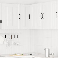 Produktbild för Vägghörnskåp för kök Lucca vit konstruerat trä