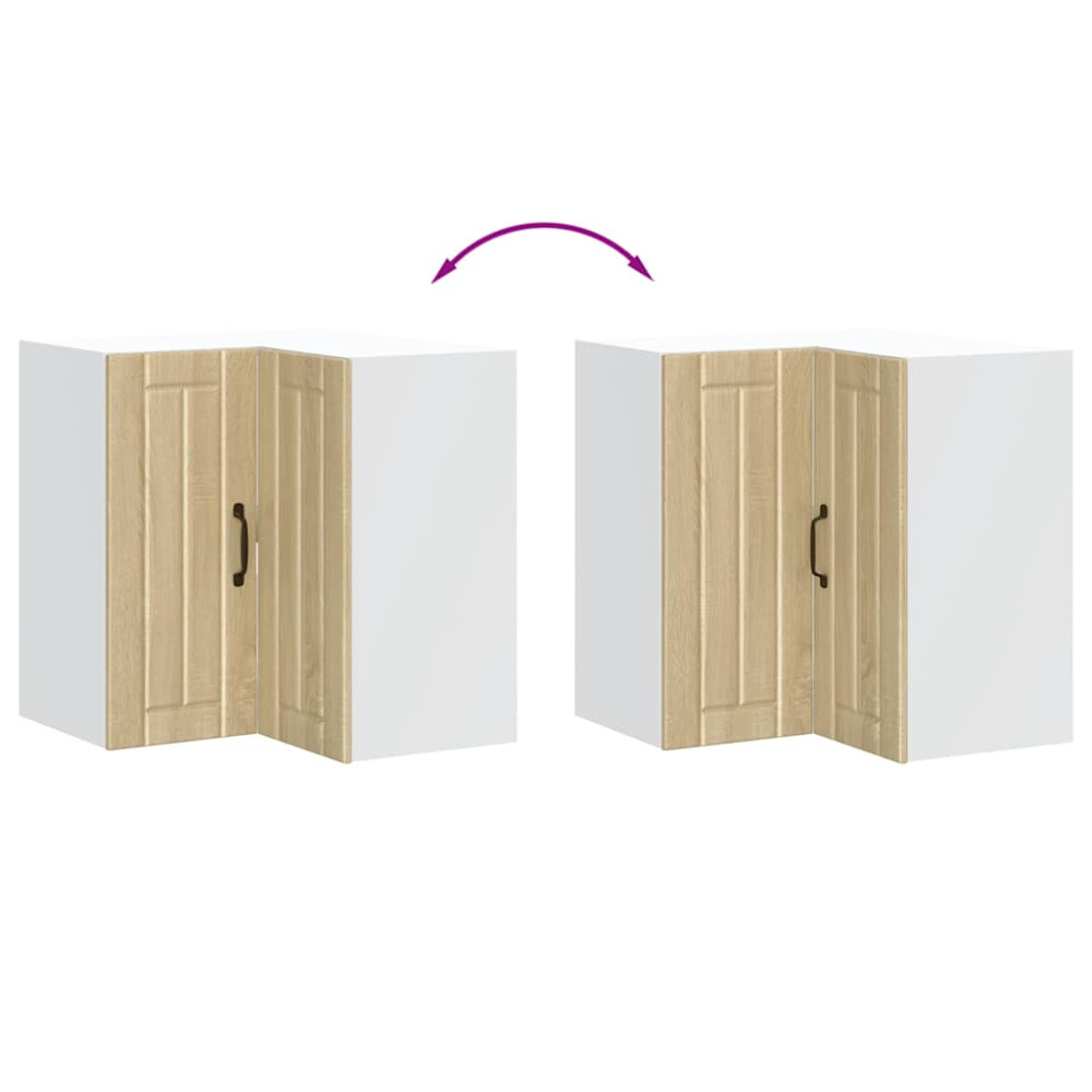 Produktbild för Vägghörnskåp för kök Lucca sonoma-ek konstruerat trä