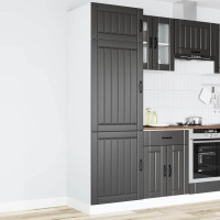 Produktbild för Köksskåp Lucca svart konstruerat trä