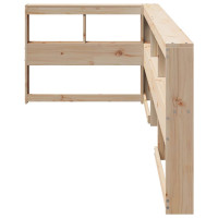 Produktbild för Bokhylla sänggavel L-formad 80 cm massiv furu