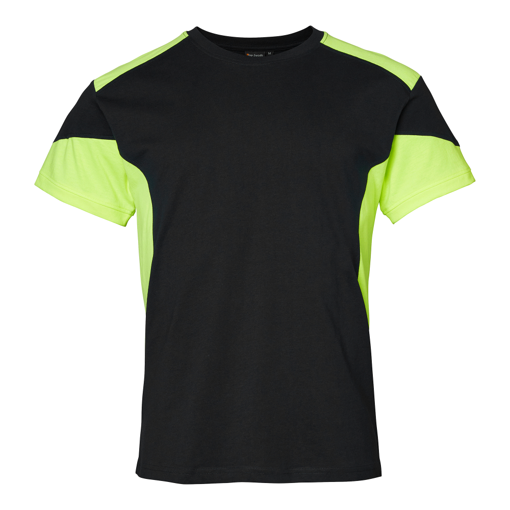 Produktbild för 210 T-shirt Black/fluorescent yellow Male
