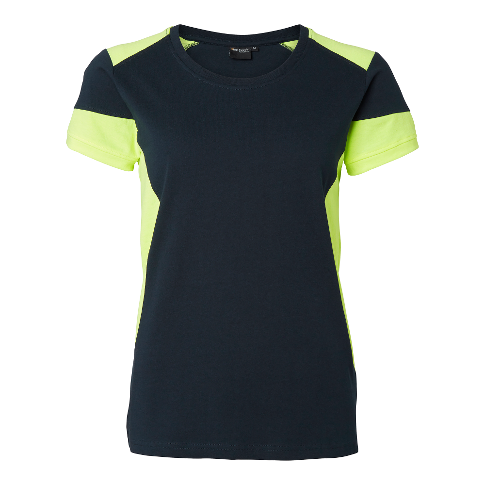 Produktbild för 211 T-shirt w Navy/fluorescent yellow Female