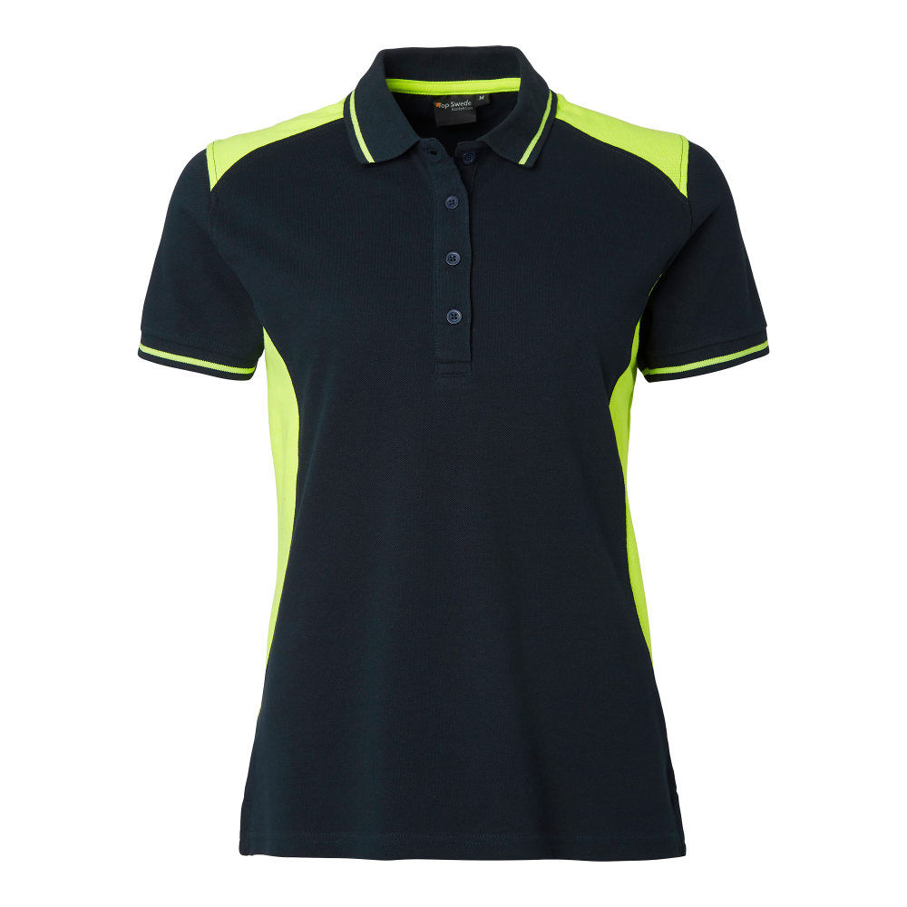 Produktbild för 214 Polo w Navy/fluorescent yellow Female