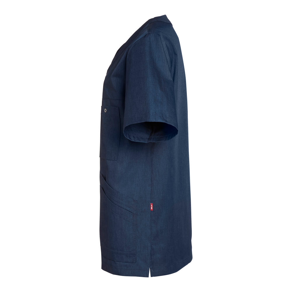 Produktbild för Malte V-Tunic Blue melange Unisex