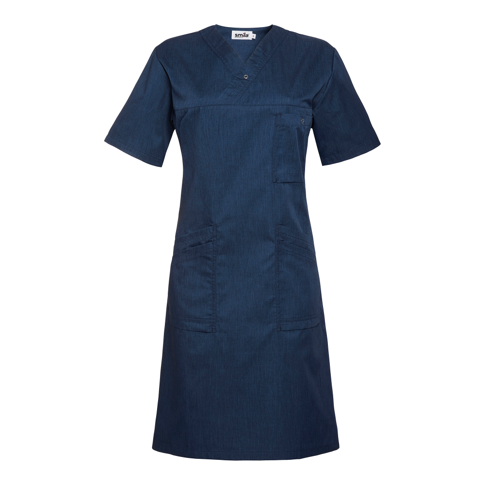 Produktbild för Maja Dress w Blue melange Female