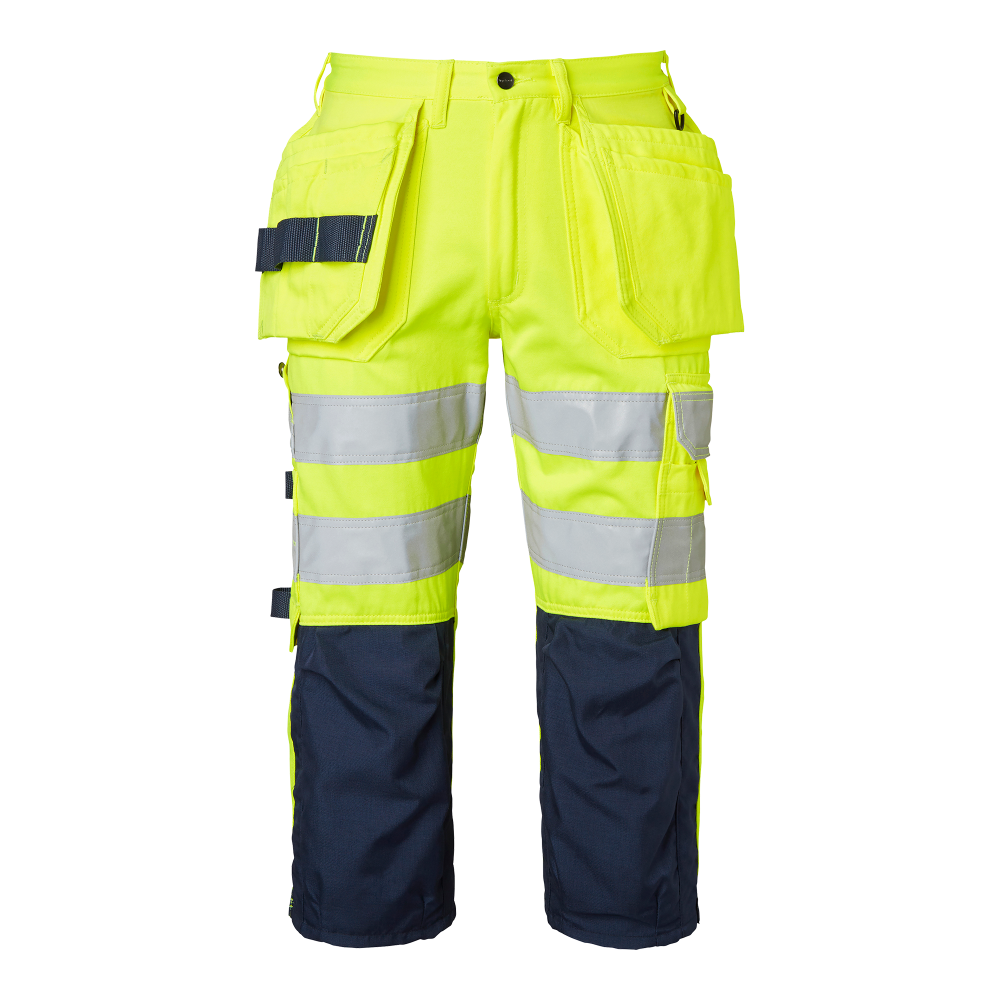 Produktbild för 218 Craftsmen 3/4 Trousers Fluorescent yellow/navy Male