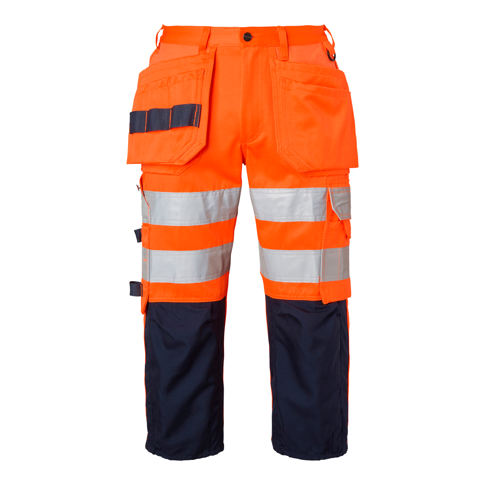 Produktbild för 218 Craftsmen 3/4 Trousers Fluorescent orange/navy Male
