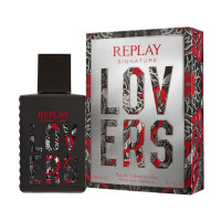 Produktbild för Giftset Replay Signature Lovers Man Edt 100ml + Pochette