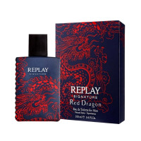 Produktbild för Giftset Replay Signature Red Dragon Man Edt 100ml + Pochette