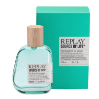 Produktbild för Giftset Replay Source Of Life Woman Edp 100ml + Pochette