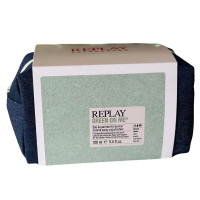 Produktbild för Giftset Replay Green On Me Woman Edp 100ml + Pochette