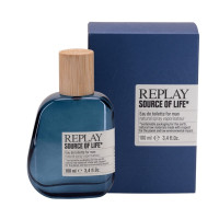 Produktbild för Giftset Replay Source Of Life Man Edt 100ml + Pochette